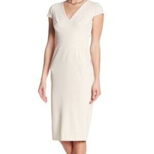 Donna Morgan Cap Sleeve Crepe Sheath Dress